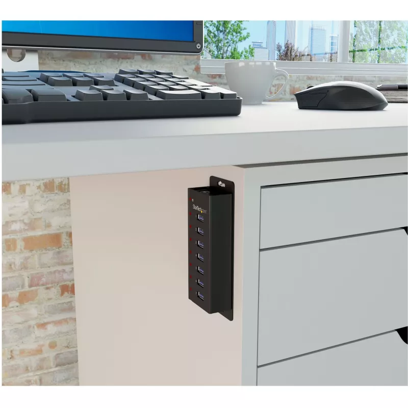 StarTech.com 7-Portu USB 3.0 Hubs - Metāla korpuss, darbvirsmas vai sienas montāžai