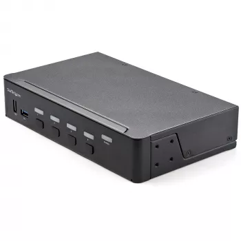 StarTech.com 4 Portu HDMI KVM Slēdzis - Viena Monitora 4K 60Hz Ultra HD HDR - Galda HDMI 2.0 KVM Slēdzis ar 2 Portu USB 3.0 HUB (5Gbps) un 4x USB 2.0 HID, Audio - Karstā Taustiņa Pārslēgšana - TAA