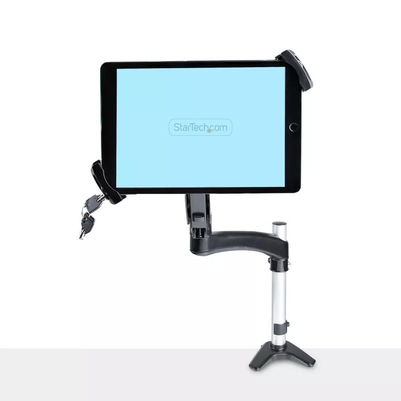 StarTech.com VESA stiprinājuma adapteris planšetēm 7,9–12,5 collām – līdz 2 kg – 75×75/100×100 mm VESA – universāla pretzagšanas planšetes VESA skava – drošs planšetes stiprinājums – melns