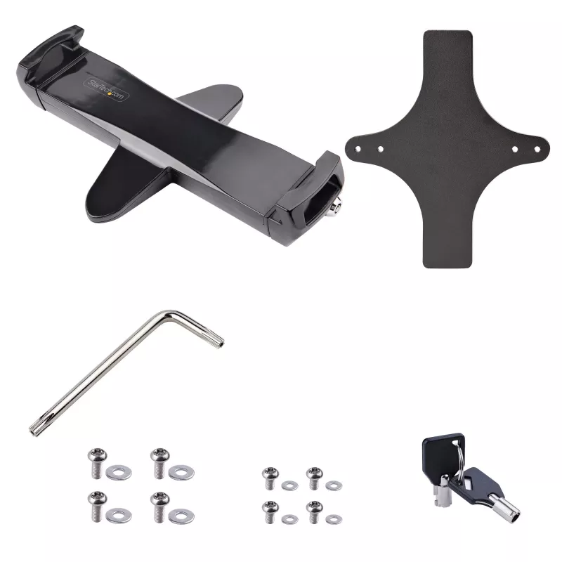StarTech.com VESA stiprinājuma adapteris planšetēm 7,9–12,5 collām – līdz 2 kg – 75×75/100×100 mm VESA – universāla pretzagšanas planšetes VESA skava – drošs planšetes stiprinājums – melns