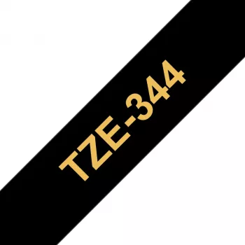 Brother Laminēta lente 18mm, Zelts uz melna, TZe, Termopārnese