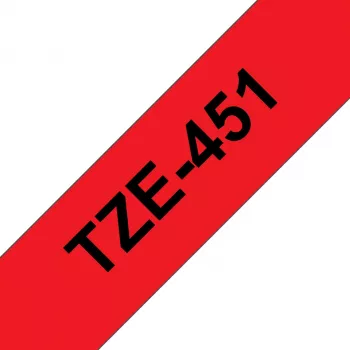 Brother TZE-451 līmlentes kasete - melns uz sarkana, TZ