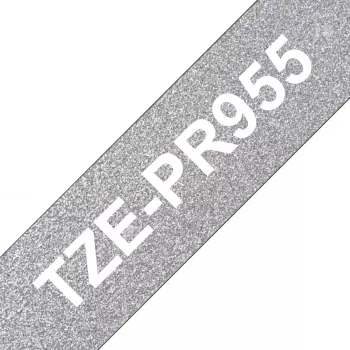 Brother TZE-PR955 lentes kasetne, balts uz sudraba