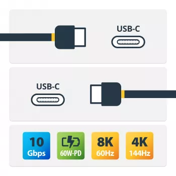 StarTech.com 3m aktīvais USB-C kabelis, USB 3.2 Gen 2 10Gbps, garš USB Type-C datu pārraides kabelis, 60W jaudas padeve, 8K 60Hz, DP 1.4 Alt Mode ar HBR3/HDR10/MST/DSC 1.2/HDCP 2.2 - USB C uz C