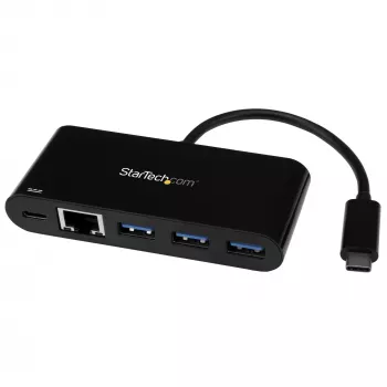 StarTech.com USB-C uz Ethernet adapteris ar 3 portu USB 3.0 centrmezglu un Power Delivery