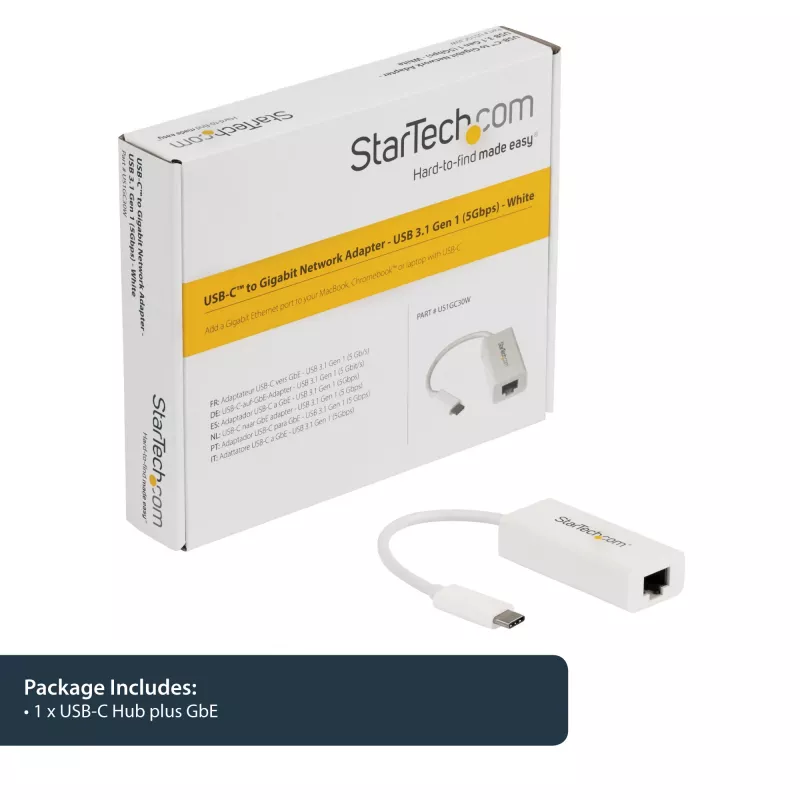 StarTech.com USB-C uz Gigabit tīkla adapteris - Balts
