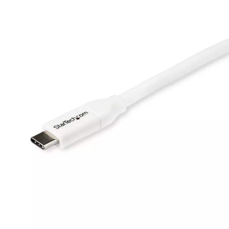 StarTech.com USB-C uz USB-C kabelis ar 5A PD - vīriešu/vīriešu - balts - 2 m - USB 2.0 - USB-IF sertificēts