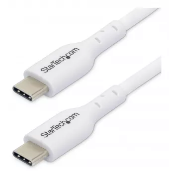 StarTech.com 1m balts USB-C lādēšanas kabelis, USB 2.0, 60W 3A, TPE apvalks
