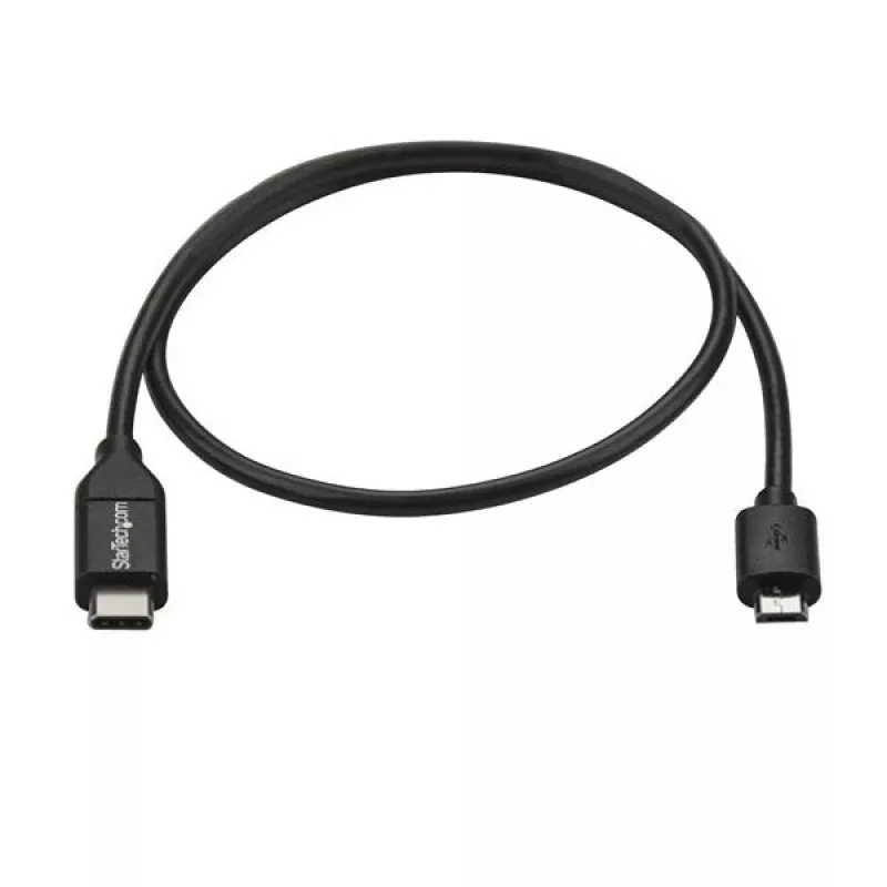 StarTech.com USB2CUB50CM USB-C–Micro-USB B vads, spraudnis–spraudnis, USB 2.0, saderīgs ar Thunderbolt 3, 0,5 m, melns