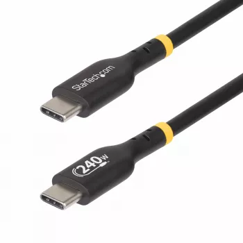 StarTech.com 1m USB-C lādēšanas kabelis, USB-IF sertificēts, 240W PD EPR, USB 2.0, TPE apvalks, vīriešu/vīriešu
