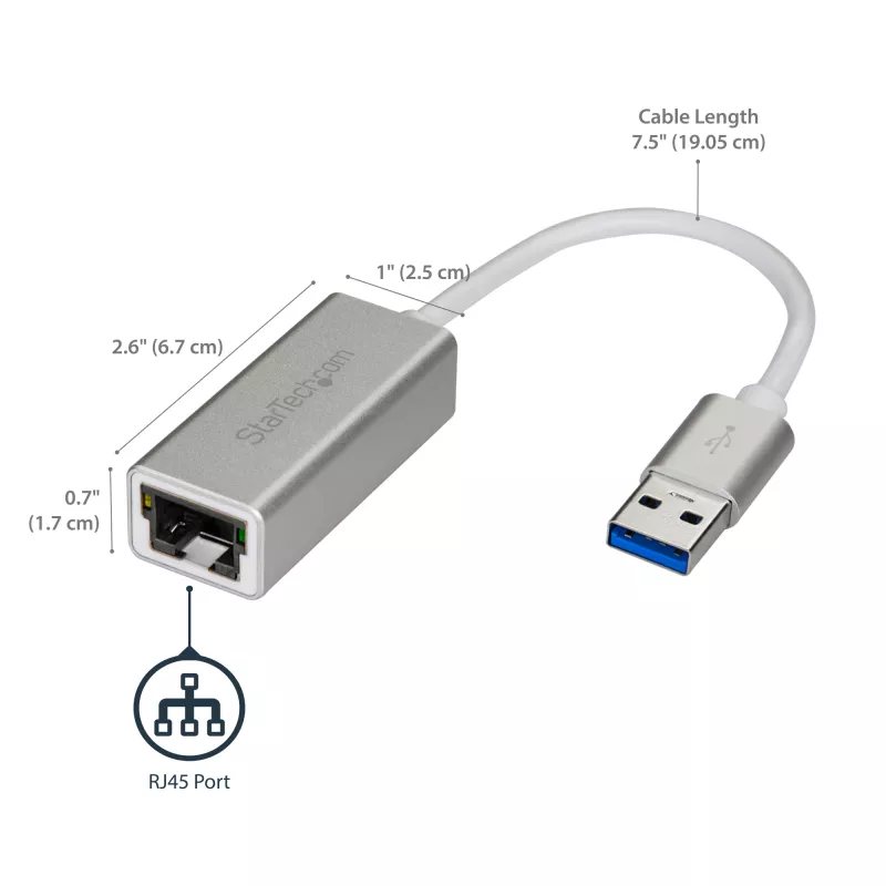 StarTech.com USB 3.0 uz Gigabit tīkla adapteris – Sudrabs