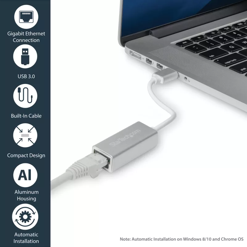 StarTech.com USB 3.0 uz Gigabit tīkla adapteris – Sudrabs
