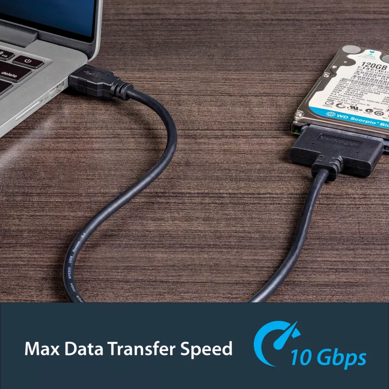 StarTech.com USB 3.1 uz 2.5 collu SATA cietā diska adapteris - USB 3.1 Gen 2 10Gbps ar UASP ārējais HDD/SSD glabāšanas pārveidotājs