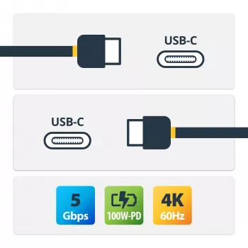 StarTech.com 6 pēdu (1,8 m) USB-C uz USB-C kabelis - 5A, 100W PD 3.0 - Sertificēts Works With Chromebook - USB-IF sertificēts - Vīriešu/vīriešu - USB 3.0 5Gbps - USB-C uzlādes kabelis - USB Type-C kabelis