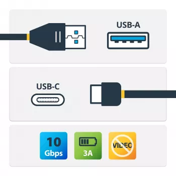 StarTech.com USB-A uz USB-C kabelis - vīrs/vīrs - 0.5 m - USB 3.1 (10Gbps)