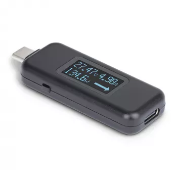 StarTech.com USB-C jaudas testeris, digitālais multimetrs, divvirzienu sprieguma un strāvas mērītājs, līdz 240W PD EPR, pārnēsājams USB-C kabeļa un porta jaudas mērītājs