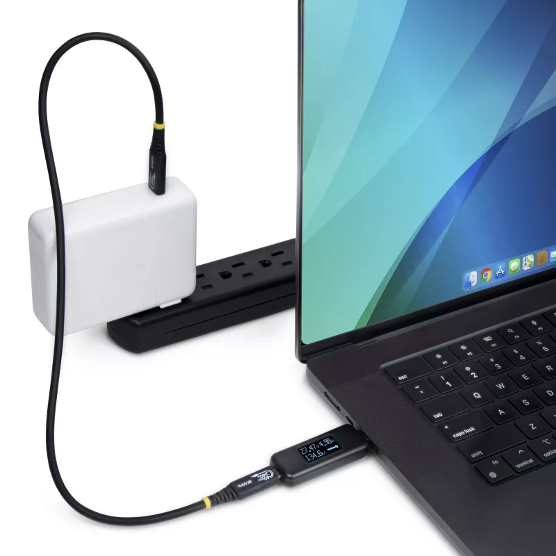 StarTech.com USB-C jaudas testeris, digitālais multimetrs, divvirzienu sprieguma un strāvas mērītājs, līdz 240W PD EPR, pārnēsājams USB-C kabeļa un porta jaudas mērītājs