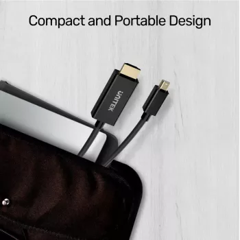 Videokabeļa adapteris Unitek Mini DisplayPort uz HDMI 2 m, HDMI 1.4, 4K@30Hz, HDCP 2.0, apzeltīti kontakti, melns
