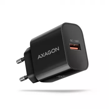 Axagon ACU-QC18 QC 3.0 sienas lādētājs 18W, 1× USB-A, melns