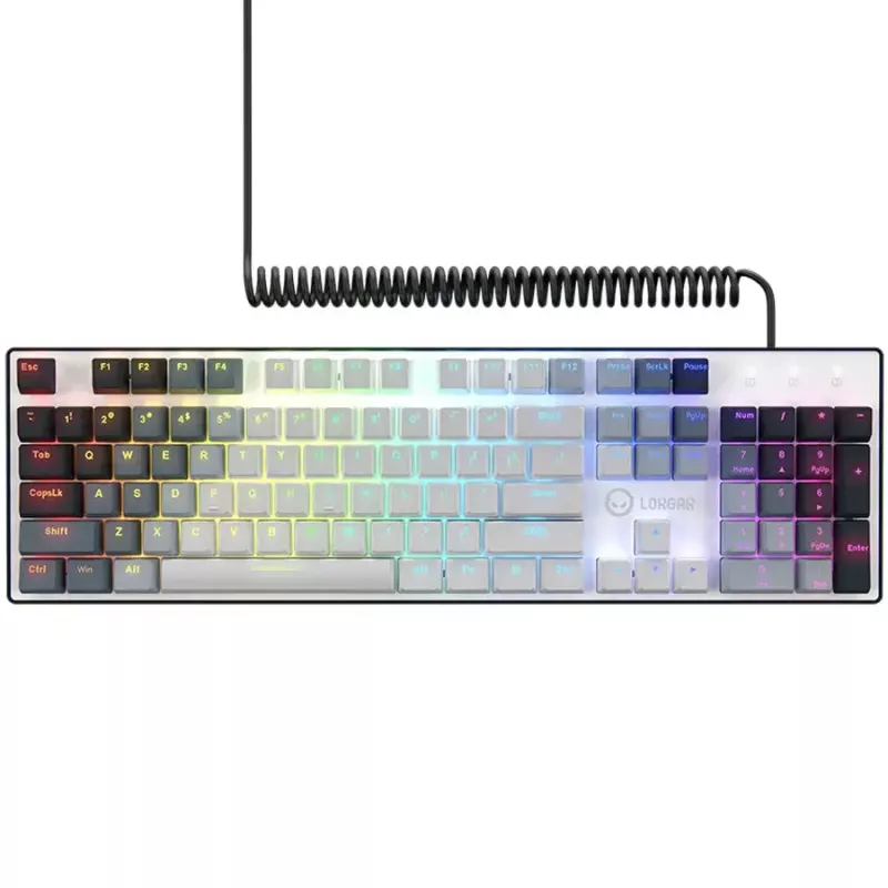 Mehāniskā tastatūra LORGAR Azar 514 White ar RGB fona apgaismojumu, ENG izkārtojums