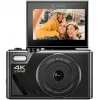 Easypix V64 Flip 20203 kompaktā digitālā kamera, 64 MP, 4K video, 3 collu pagriežams displejs, 18x digitālais tālummaiņas režīms, WiFi