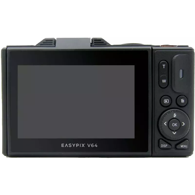 Easypix V64 Flip 20203 kompaktā digitālā kamera, 64 MP, 4K video, 3 collu pagriežams displejs, 18x digitālais tālummaiņas režīms, WiFi