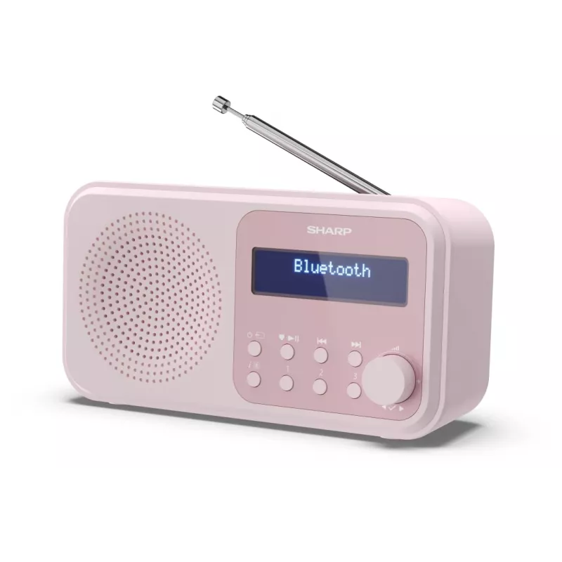 Pārnēsājamais radio Sharp DR-P420 digitālais uztvērējs DAB DAB+ FM rozā