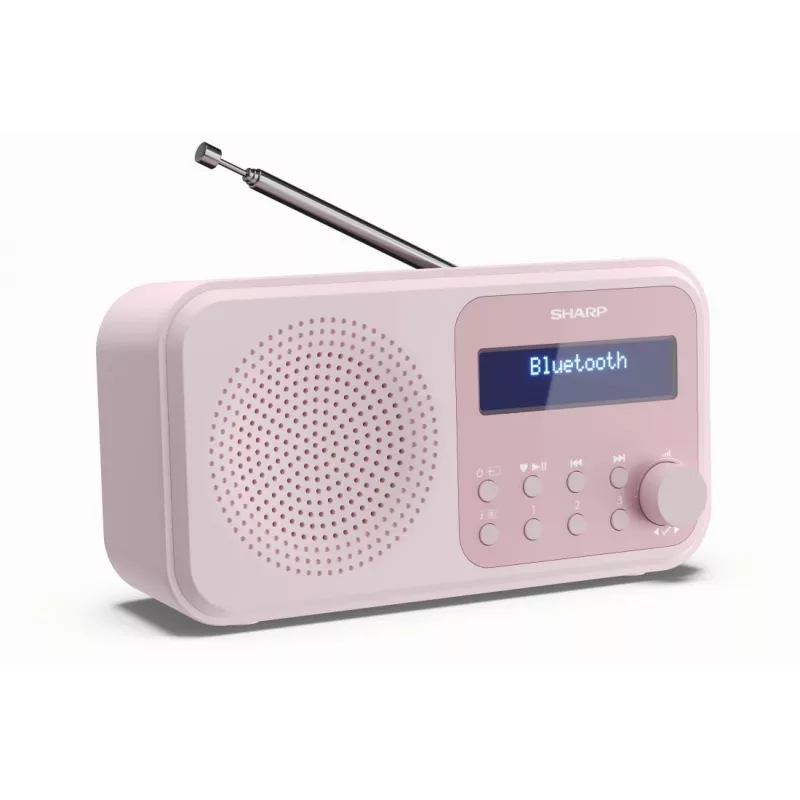 Pārnēsājamais radio Sharp DR-P420 digitālais uztvērējs DAB DAB+ FM rozā