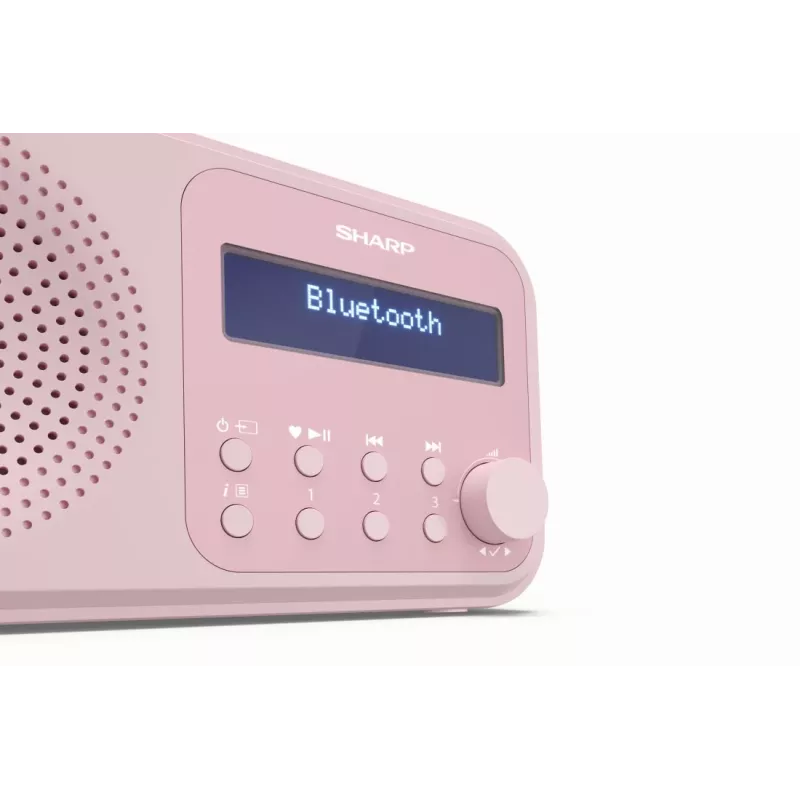 Pārnēsājamais radio Sharp DR-P420 digitālais uztvērējs DAB DAB+ FM rozā