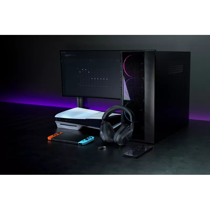 Turtle Beach Stealth 600 Melns PlayStation Bezvadu Spēļu Austiņas ar līdz 80h Akumulatoru, 50mm Skaļruņiem un Bluetooth PS5, PS4, PC un Mobilajām Ierīcēm