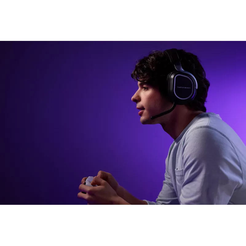 Turtle Beach Stealth 700 Black PlayStation bezvadu spēļu austiņas ar līdz 80 h akumulatoru, Bluetooth, diviem raidītājiem un 60 mm skaļruņiem PS5, PS4, PC un mobilajām ierīcēm