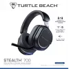 Turtle Beach Stealth 700 Black PlayStation bezvadu spēļu austiņas ar līdz 80 h akumulatoru, Bluetooth, diviem raidītājiem un 60 mm skaļruņiem PS5, PS4, PC un mobilajām ierīcēm