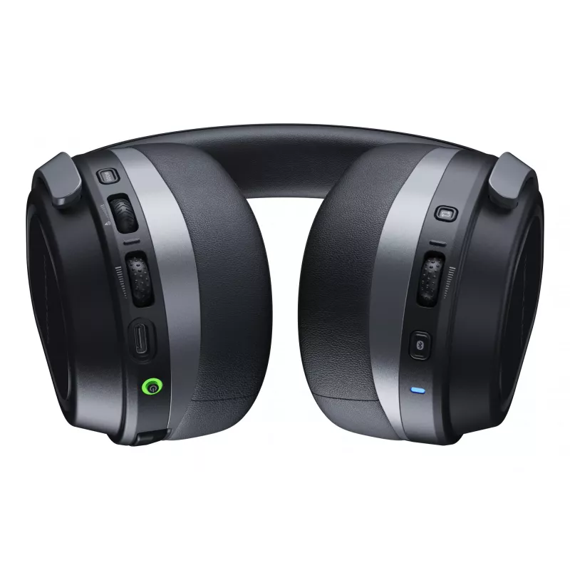 Turtle Beach Stealth 700 Black bezvadu spēļu austiņas PC, PS5, PS4 un mobilajām ierīcēm ar līdz 80 stundu akumulatoru, Bluetooth, diviem raidītājiem un 60 mm skaļruņiem