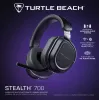Turtle Beach Stealth 700 Black bezvadu spēļu austiņas PC, PS5, PS4 un mobilajām ierīcēm ar līdz 80 stundu akumulatoru, Bluetooth, diviem raidītājiem un 60 mm skaļruņiem