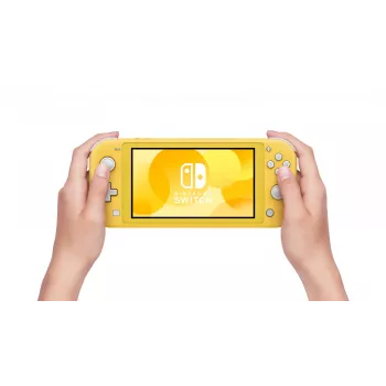 Nintendo Switch Lite rokas spēļu konsole ar 14 cm (5,5") LCD skārienekrānu, 32 GB, NVIDIA Tegra, analogā / digitālā, virziena spilventiņš, pogas, Wi-Fi, Bluetooth, dzeltenā krāsā