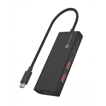 ICY BOX IB-HUB1436-CPD Vadu USB 3.2 Gen 2 (3.1 Gen 2) Type-A centrmezgls melns