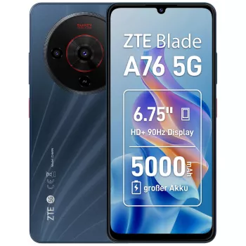 ZTE Blade A76 5G 6.75 collu 6 GB 128 GB Melns