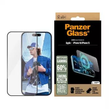 PanzerGlass Gaming Screen Protector iPhone 16 | 15 | Ultra-Wide Fit