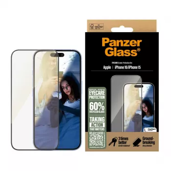 PanzerGlass EyeCare ekrāna aizsargs iPhone '24 6.1 collu | Ultra-Wide Fit