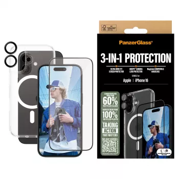3-in-1 Aizsardzības komplekts PanzerGlass iPhone '24 6.1 collu