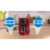 Pilienu kafijas automāts Bosch TKA3M134 — 1.4 L ūdens tvertne, 15 tasīšu ietilpība, sarkans
