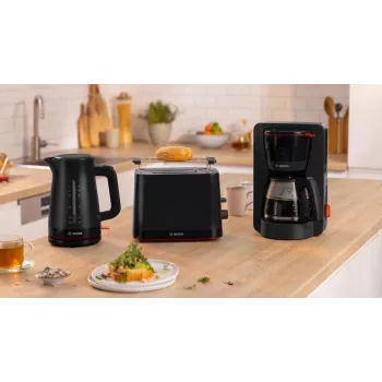 Pilienu kafijas automāts Bosch TKA3M133, 1.4 L ūdens tvertne, 15 tasīšu ietilpība, melns