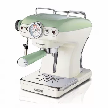 Ariete 1389 Vintage espresso kafijas automāts - Espresso automāts maltai kafijai vai ESE kapsulām, pasteļzaļā krāsā