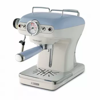 Ariete 1389 Vintage Espresso kafijas automāts - Espresso automāts maltai kafijai vai ESE kapsulām, pasteļzilā krāsā