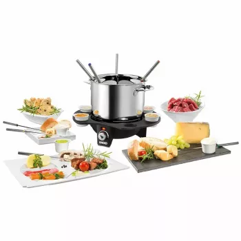 Elektriskais fondī komplekts Unold 48645 1,5L 8 personām Melns Sudrabs