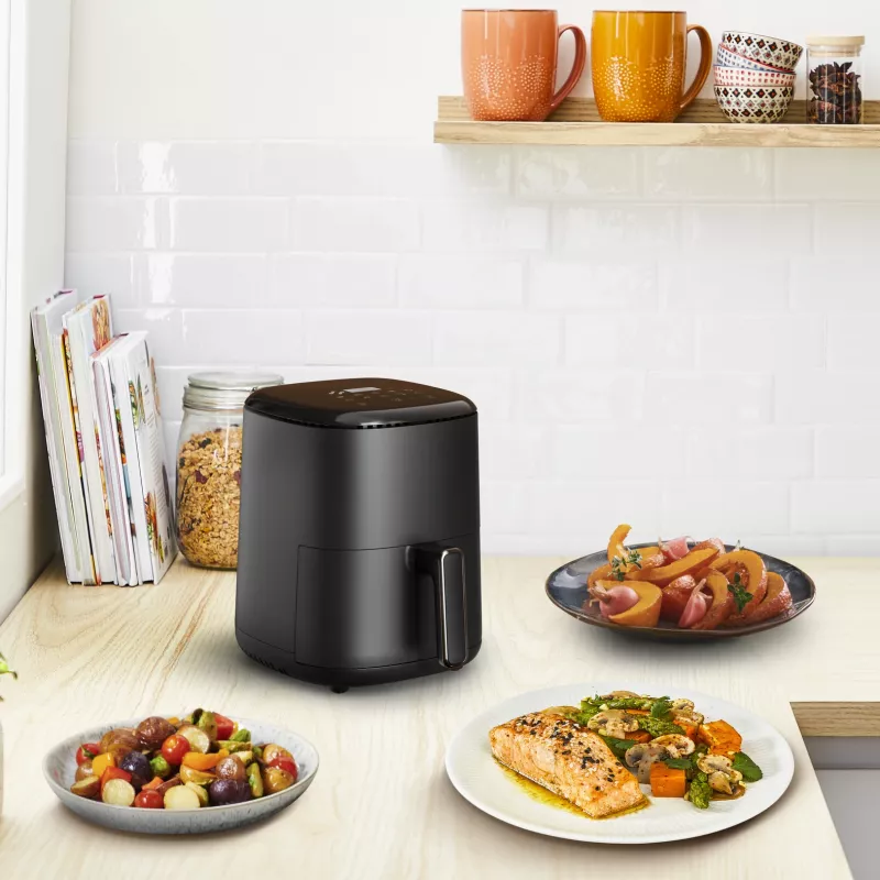 Karstā gaisa fritieris Tefal Easy Fry EY145810 — 3 L, 1300 W, skārienvadība, LCD displejs, melns
