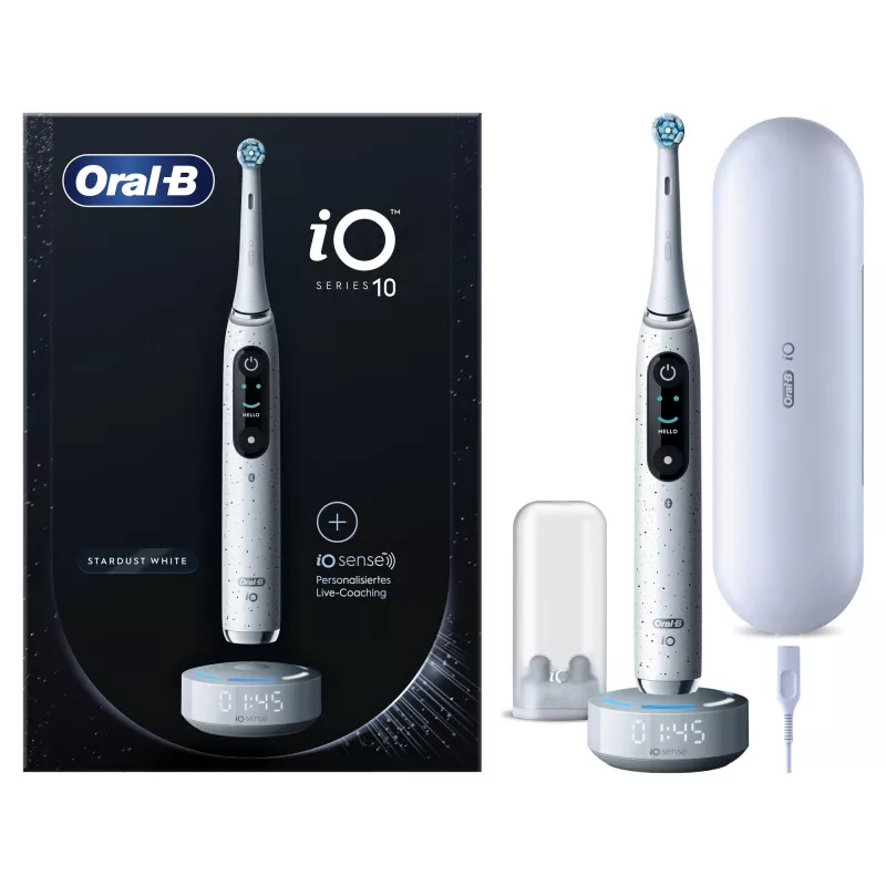 Oral-B iO Series 10 pieaugušo rotējoši-oscilējoša zobu birste, balta