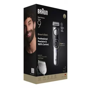 Braun BeardTrimmer 9 BT9520 bārdas un matu griezējs, akumulators, 52 cm, slapjai/sausai lietošanai, melns/pelēks