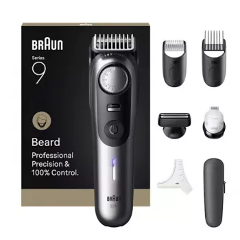 Braun BeardTrimmer 9 BT9520 bārdas un matu griezējs, akumulators, 52 cm, slapjai/sausai lietošanai, melns/pelēks