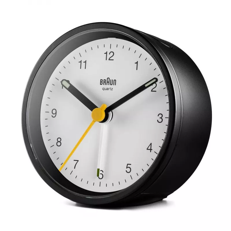 Braun BC12BW kvarca modinātājpulkstenis melns, balts